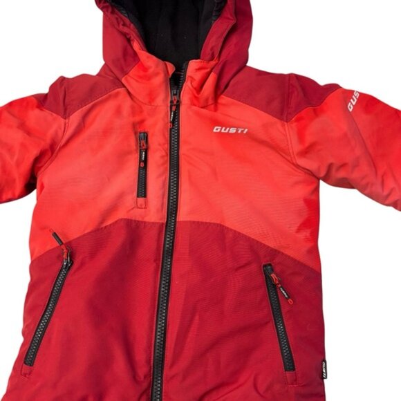 GUSTI Boys Snowsuit Red/Black Winter Coat Jacket + Snowpants Size 6 Waterproof - Picture 2 of 9